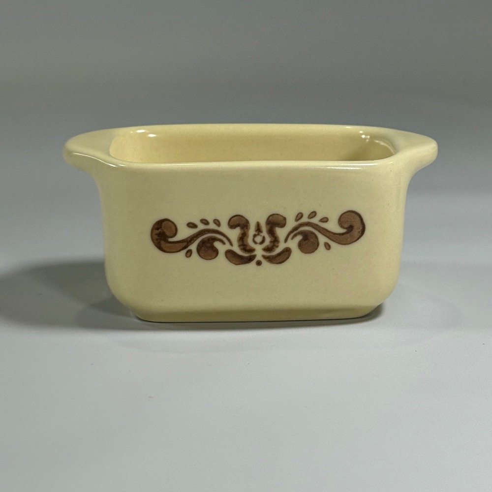 VTG Pfaltzgraff Mini Loaf Pan Sweetener Holder Tan Brown Stoneware Dish Kitchen